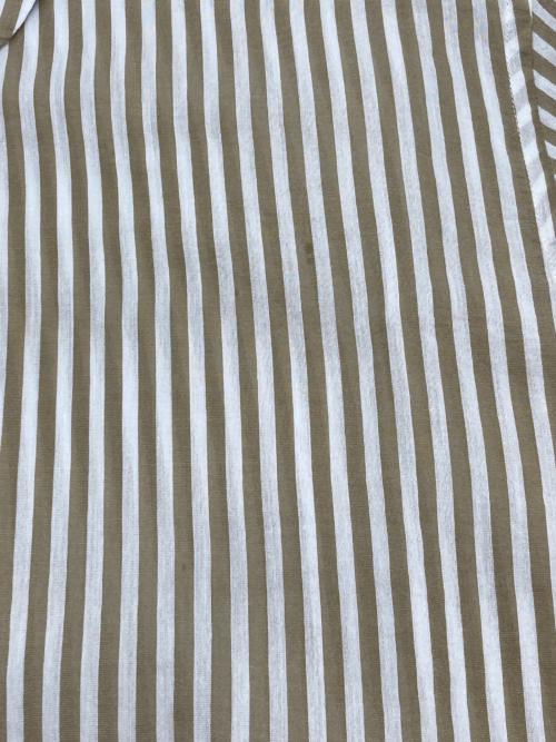 MARGARET HOWELL（マーガレットハウエル）MARGARET HOWELL (マーガレットハウエル) BLOD STRIPE COTTN SILK 半袖ブラウス ベージュ サイズ:2の古着・服飾アイテム