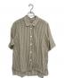 MARGARET HOWELL（マーガレットハウエル）の古着「BLOD STRIPE COTTN SILK 半袖ブラウス」｜ベージュ