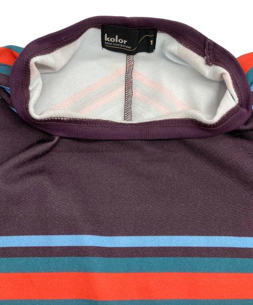 KOLOR（カラー）KOLOR (カラー) ボーダープリントTシャツ パープル サイズ:1の古着・服飾アイテム