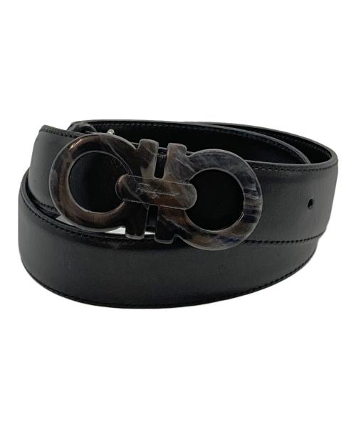 Salvatore Ferragamo（サルヴァトーレ フェラガモ）Salvatore Ferragamo (サルヴァトーレ フェラガモ) ダブルガンチーニレザーベルト ブラックの古着・服飾アイテム