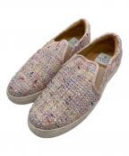 LANVIN en Bleuランバンオンブルー）の古着「ツイードスリッポン」｜ピンク