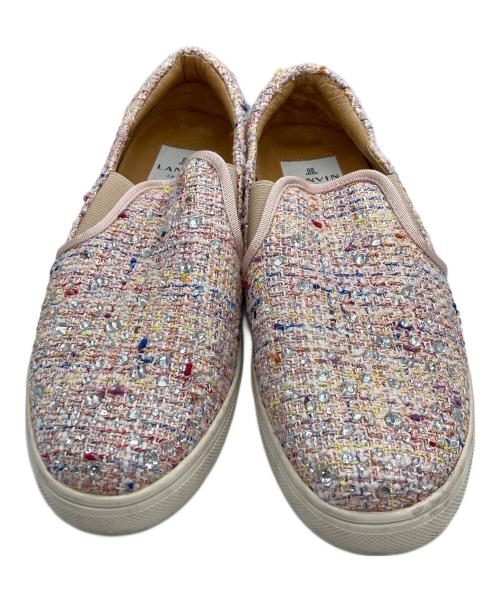 LANVIN en Bleu（ランバンオンブルー）LANVIN en Bleu (ランバンオンブルー) ツイードスリッポン ピンク サイズ:24の古着・服飾アイテム