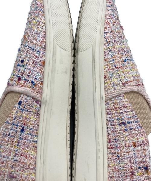 LANVIN en Bleu（ランバンオンブルー）LANVIN en Bleu (ランバンオンブルー) ツイードスリッポン ピンク サイズ:24の古着・服飾アイテム