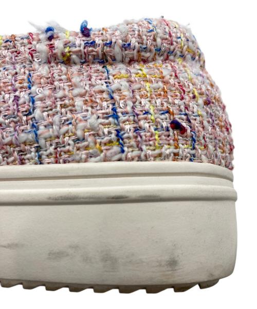 LANVIN en Bleu（ランバンオンブルー）LANVIN en Bleu (ランバンオンブルー) ツイードスリッポン ピンク サイズ:24の古着・服飾アイテム