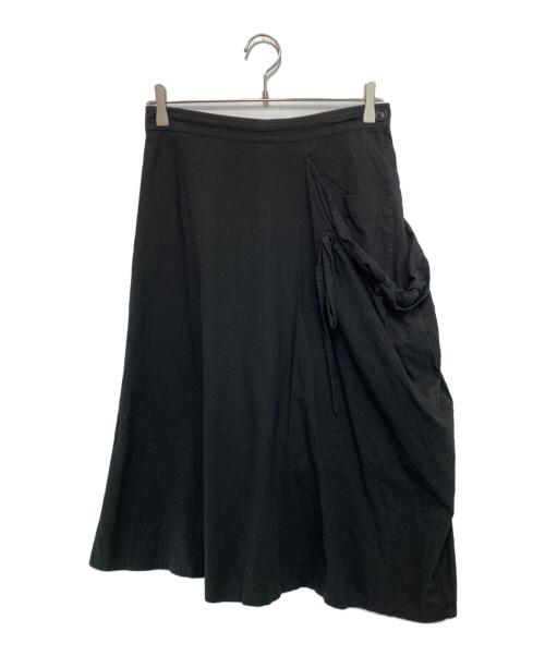 Y's（ワイズ）Y's (ワイズ) コードラップスカート ブラック サイズ:1の古着・服飾アイテム