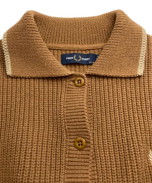 FRED PERRY（フレッドペリー）FRED PERRY (フレッドペリー) 襟付きカーディガン ブラウン サイズ:36/UK10の古着・服飾アイテム