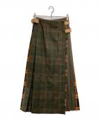 O'NEIL OF DUBLINオニールオブダブリン）の古着「キルトラップスカート」｜カーキ×オレンジ
