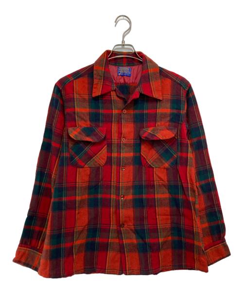 PENDLETON（ペンドルトン）PENDLETON (ペンドルトン) [古着]60s-70s ヴィンテージウールチェックシャツ レッド サイズ:Lの古着・服飾アイテム