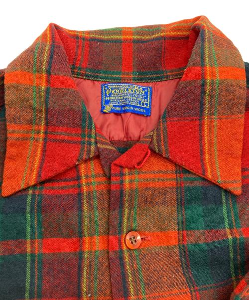 PENDLETON（ペンドルトン）PENDLETON (ペンドルトン) [古着]60s-70s ヴィンテージウールチェックシャツ レッド サイズ:Lの古着・服飾アイテム