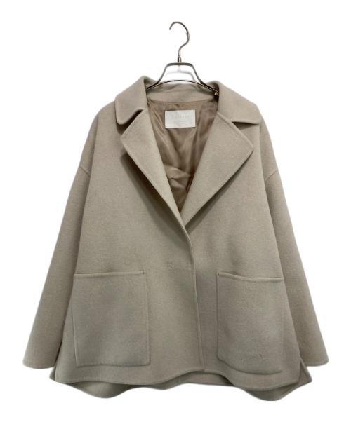 BALLSEY（ボールジィ）BALLSEY (ボールジィ) プレミアムウールリバー オープンカラーショートコート ベージュ サイズ:34（7号）の古着・服飾アイテム
