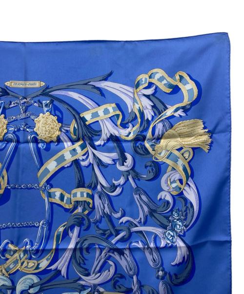 HERMES（エルメス）HERMES (エルメス) カレ90「LE MORS A LA CONETABLE（轡の気品）」 スカイブルーの古着・服飾アイテム