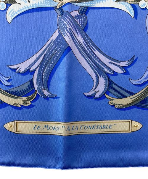 HERMES（エルメス）HERMES (エルメス) カレ90「LE MORS A LA CONETABLE（轡の気品）」 スカイブルーの古着・服飾アイテム