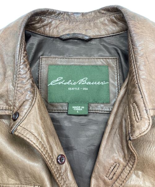 Eddie Bauer（エディーバウアー）Eddie Bauer (エディーバウアー) ラムレザージャケット ブラウン サイズ:Lの古着・服飾アイテム