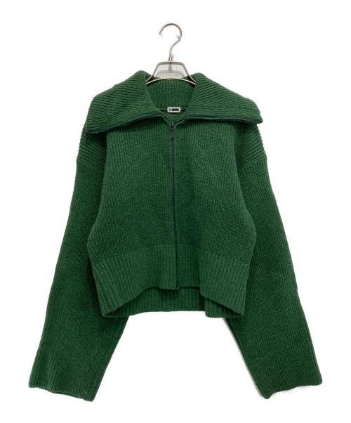 H BEAUTY&YOUTH（エイチ ビューティー&ユース）H BEAUTY&YOUTH (エイチ ビューティー&ユース) 5GAUGE HIGH NECK ZIP UP SHORT CARDIGAN グリーン サイズ:-の古着・服飾アイテム