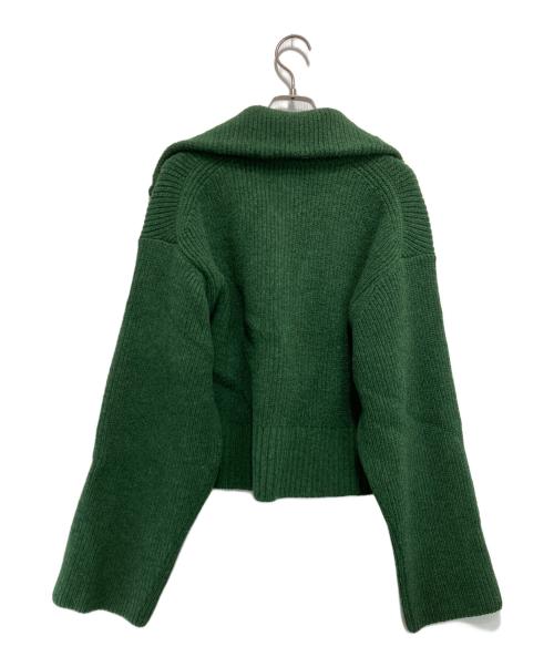 H BEAUTY&YOUTH（エイチ ビューティー&ユース）H BEAUTY&YOUTH (エイチ ビューティー&ユース) 5GAUGE HIGH NECK ZIP UP SHORT CARDIGAN グリーン サイズ:-の古着・服飾アイテム