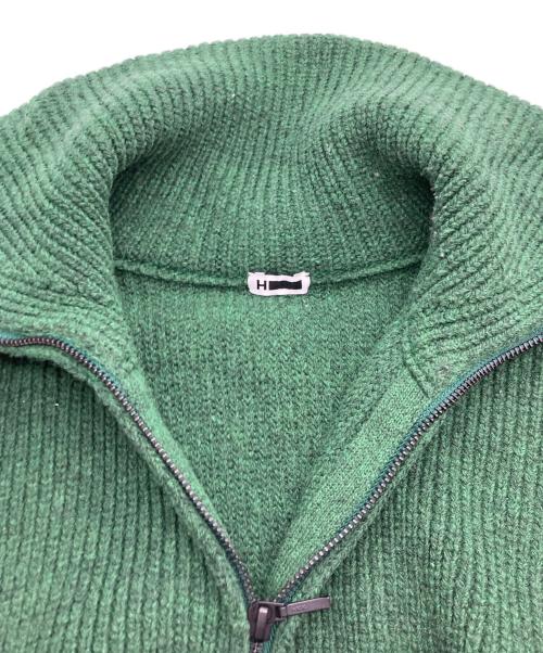 H BEAUTY&YOUTH（エイチ ビューティー&ユース）H BEAUTY&YOUTH (エイチ ビューティー&ユース) 5GAUGE HIGH NECK ZIP UP SHORT CARDIGAN グリーン サイズ:-の古着・服飾アイテム