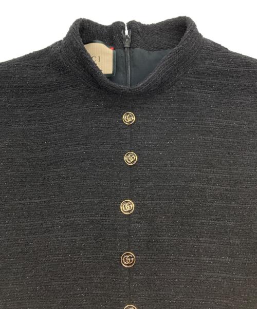 GUCCI（グッチ）GUCCI (グッチ) ラメツイードドレス ブラック サイズ:40の古着・服飾アイテム