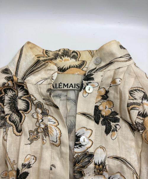 ALEMAIS（アレメ）ALEMAIS (アレメ) 総柄長袖ワンピース ホワイト サイズ:6の古着・服飾アイテム