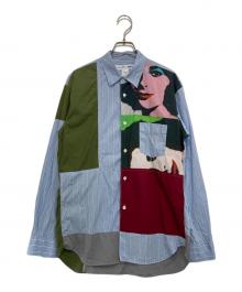 COMME des GARCONS SHIRT×ANDY WARHOL（コムデギャルソンシャツ×アンディウォーホル）の古着「パッチワークプリントシャツ」｜スカイブルー