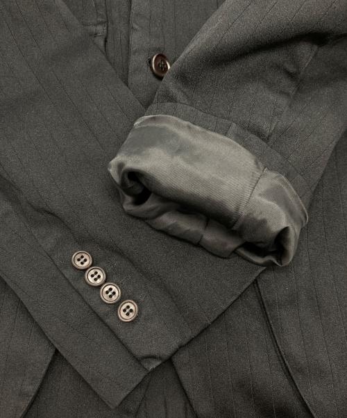 COMME des GARCONS HOMME DEUX（コムデギャルソン オム ドゥ）COMME des GARCONS HOMME DEUX (コムデギャルソン オム ドゥ) ポリ縮絨 4B ストライプ テーラードジャケット ブラック サイズ:Sの古着・服飾アイテム