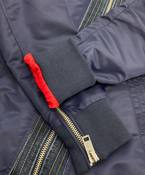 DIESEL（ディーゼル）DIESEL (ディーゼル) デニムコンビMA-1ジャケット ネイビー サイズ:Mの古着・服飾アイテム