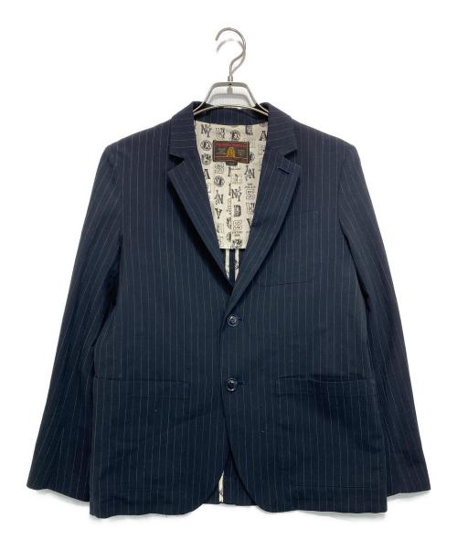 Hysteric Glamour（ヒステリックグラマー）Hysteric Glamour (ヒステリックグラマー) ストライプテーラードジャケット ネイビー サイズ:Sの古着・服飾アイテム