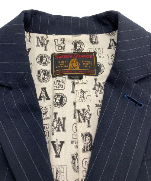 Hysteric Glamour（ヒステリックグラマー）Hysteric Glamour (ヒステリックグラマー) ストライプテーラードジャケット ネイビー サイズ:Sの古着・服飾アイテム