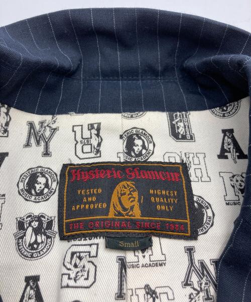 Hysteric Glamour（ヒステリックグラマー）Hysteric Glamour (ヒステリックグラマー) ストライプテーラードジャケット ネイビー サイズ:Sの古着・服飾アイテム