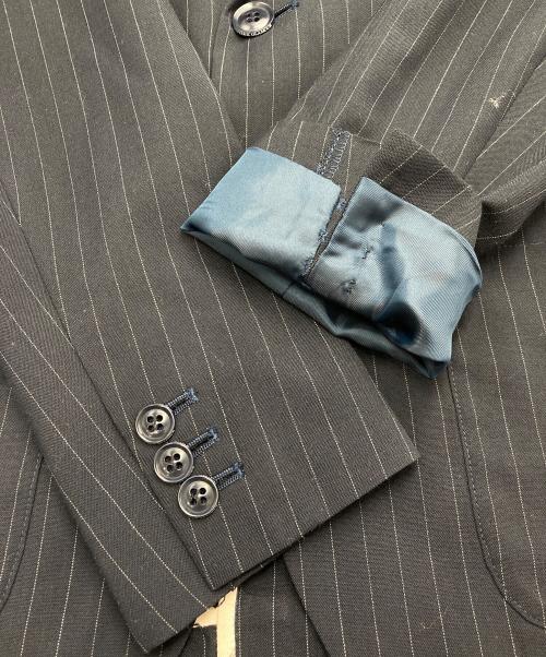 Hysteric Glamour（ヒステリックグラマー）Hysteric Glamour (ヒステリックグラマー) ストライプテーラードジャケット ネイビー サイズ:Sの古着・服飾アイテム