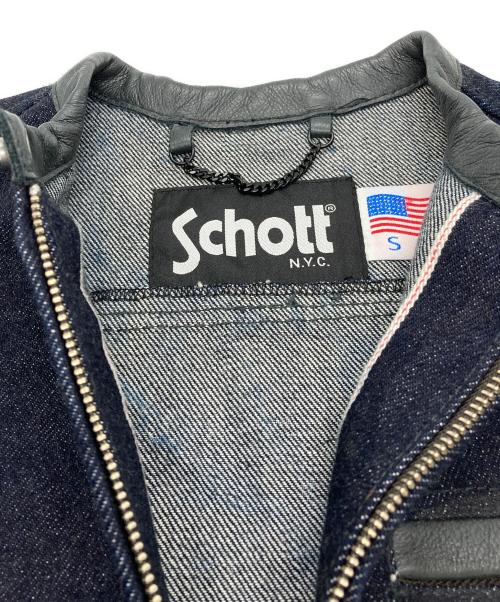 Schott（ショット）Schott (ショット) 半袖デニムtシャツ インディゴ サイズ:Sの古着・服飾アイテム