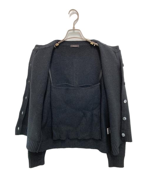 anuans（アニュアンス）anuans (アニュアンス) ウールカポックニットセット ブラック サイズ:Sの古着・服飾アイテム