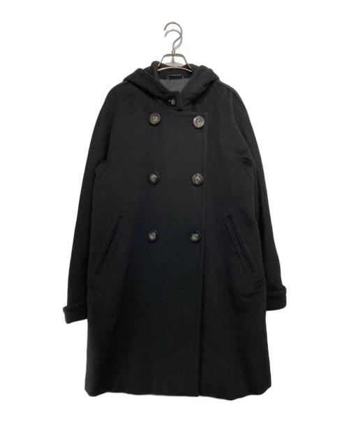 MaxMara（マックスマーラ）MaxMara (マックスマーラ) カシミヤブレンドフーデッドコート ブラック サイズ:38の古着・服飾アイテム