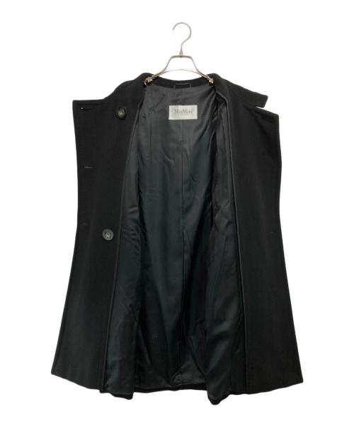MaxMara（マックスマーラ）MaxMara (マックスマーラ) カシミヤブレンドフーデッドコート ブラック サイズ:38の古着・服飾アイテム