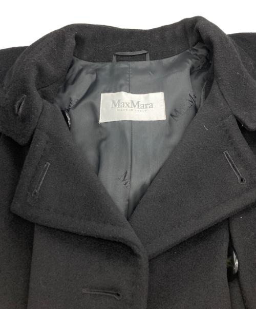MaxMara（マックスマーラ）MaxMara (マックスマーラ) カシミヤブレンドフーデッドコート ブラック サイズ:38の古着・服飾アイテム