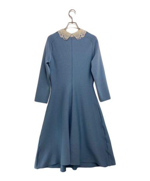 ANAYI（アナイ）ANAYI (アナイ) エンブロイダリーカラーフレアーワンピース ブルー サイズ:38の古着・服飾アイテム