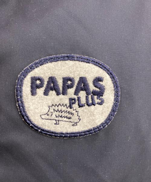 PAPAS PLUS（パパスプラス）PAPAS PLUS (パパスプラス) ロゴワッペン ダウンベスト ネイビー サイズ:Mの古着・服飾アイテム
