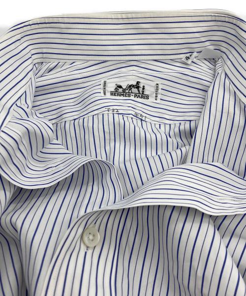 HERMES（エルメス）HERMES (エルメス) ストライプシャツ ホワイト×ブルー サイズ:42の古着・服飾アイテム