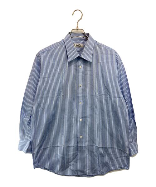 HERMES（エルメス）HERMES (エルメス) セリエボタンストライプシャツ スカイブルー×ホワイト サイズ:４２の古着・服飾アイテム