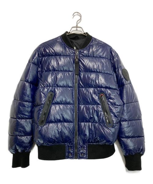DIESEL（ディーゼル）DIESEL (ディーゼル) プリント中綿ジャケット ブルー サイズ:Lの古着・服飾アイテム