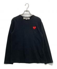 PLAY COMME des GARCONS（プレイコムデギャルソン）の古着「ハートワッペン長袖Tシャツ」｜ブラック