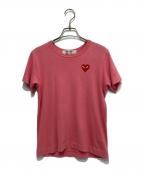 PLAY COMME des GARCONSプレイコムデギャルソン）の古着「ハートワッペンTシャツ」｜ピンク