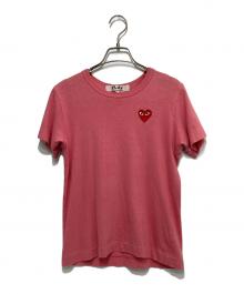 PLAY COMME des GARCONS（プレイコムデギャルソン）の古着「ハートワッペンTシャツ」｜ピンク