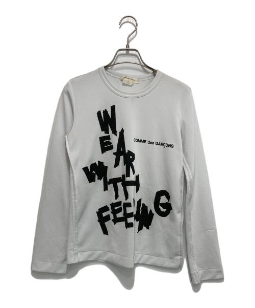 COMME des GARCONS（コムデギャルソン）COMME des GARCONS (コムデギャルソン) メッシュロングスリーブカットソー ホワイト サイズ:Sの古着・服飾アイテム
