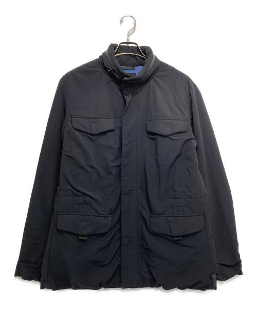 ARMANI COLLEZIONI（アルマーニ コレツィオーニ）ARMANI COLLEZIONI (アルマーニ コレツィオーニ) 止水ジップミリタリージャケット ブラック サイズ:48の古着・服飾アイテム