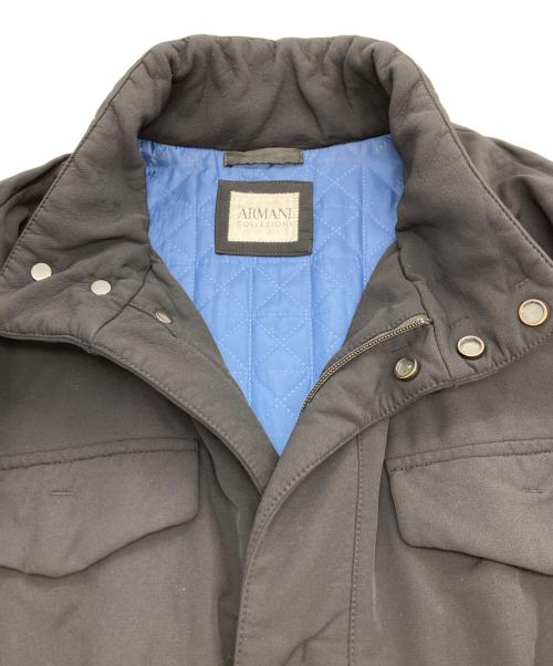 ARMANI COLLEZIONI（アルマーニ コレツィオーニ）ARMANI COLLEZIONI (アルマーニ コレツィオーニ) 止水ジップミリタリージャケット ブラック サイズ:48の古着・服飾アイテム