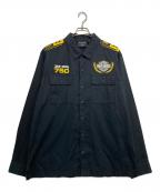 HARLEY-DAVIDSONハーレーダビッドソン）の古着「トロフィー ロングスリーブ メカニックシャツ」｜ブラック