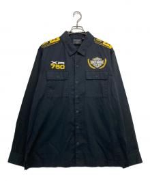 HARLEY-DAVIDSON（ハーレーダビッドソン）の古着「トロフィー ロングスリーブ メカニックシャツ」｜ブラック