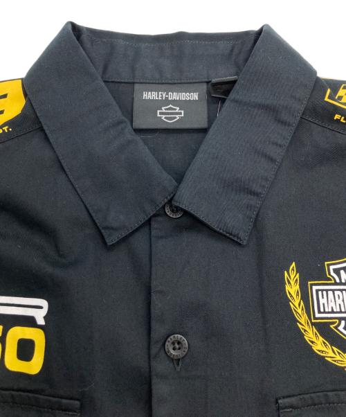 HARLEY-DAVIDSON（ハーレーダビッドソン）HARLEY-DAVIDSON (ハーレーダビッドソン) トロフィー ロングスリーブ メカニックシャツ ブラック サイズ:Lの古着・服飾アイテム