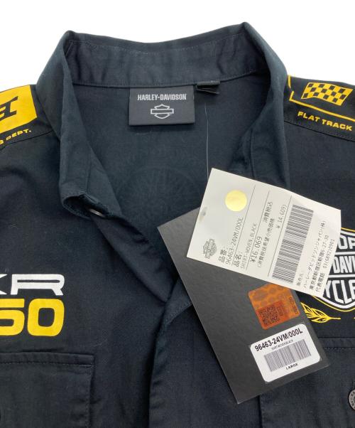 HARLEY-DAVIDSON（ハーレーダビッドソン）HARLEY-DAVIDSON (ハーレーダビッドソン) トロフィー ロングスリーブ メカニックシャツ ブラック サイズ:Lの古着・服飾アイテム