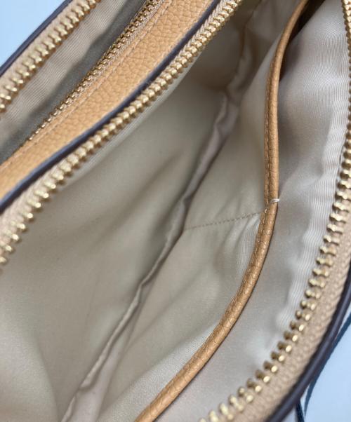 LAUREN RALPH LAUREN（ローレンラルフローレン）LAUREN RALPH LAUREN (ローレンラルフローレン) レザーショルダーバッグ ベージュの古着・服飾アイテム